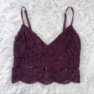Purple Lace Bralette Top